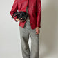 Leather fitted jacket | Red