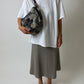 Snake embossed leather bag | Grey