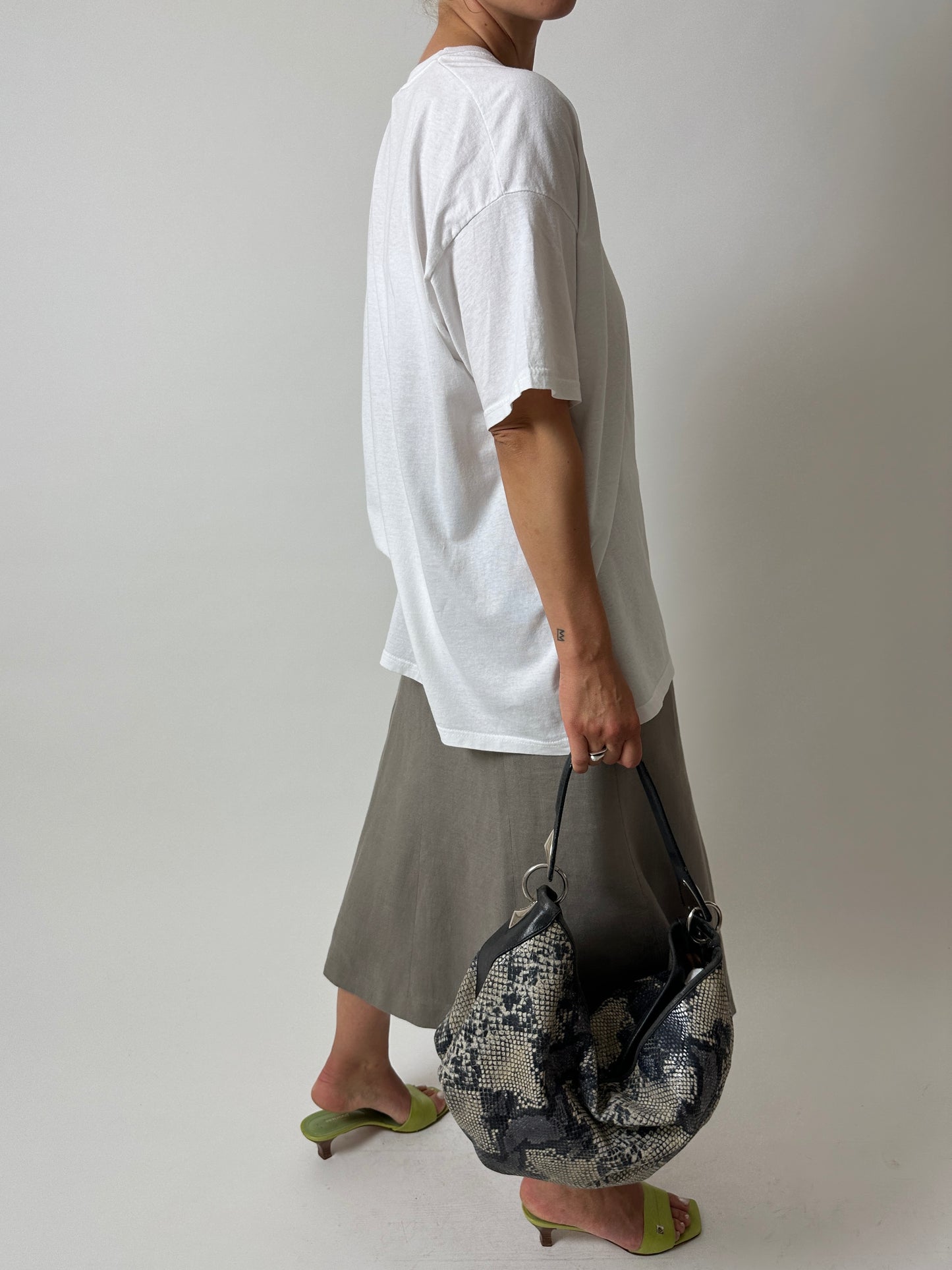 Linen midi skirt | Cloud Grey