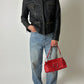 Leather fitted jacket | Black