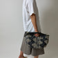 Snake embossed leather bag | Grey