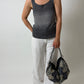 Knitted top | Grey melee