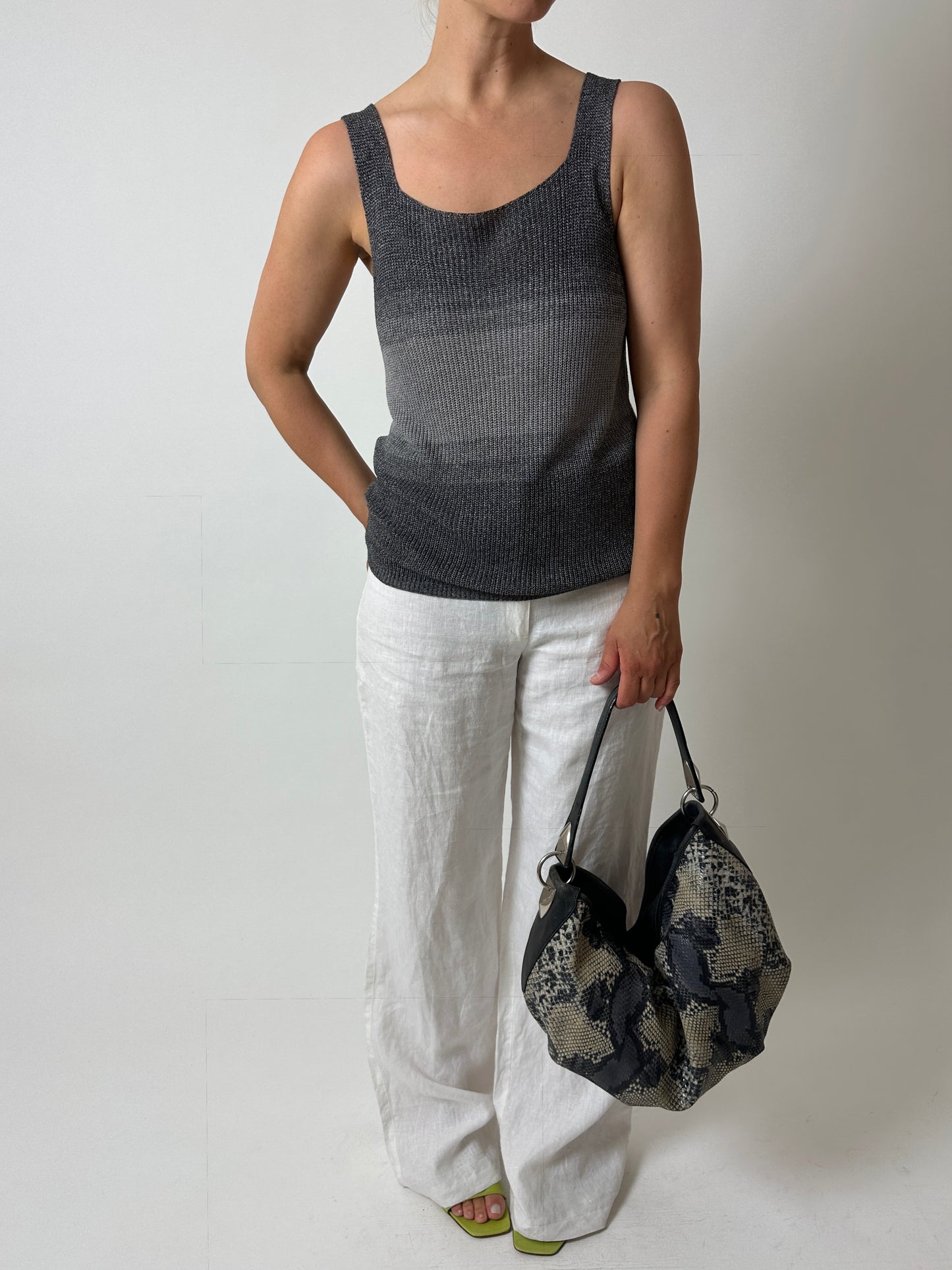 Knitted top | Grey melee
