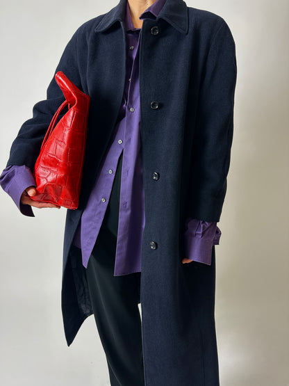 Long wool coat | Dark Blue