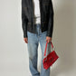 Leather fitted jacket | Black