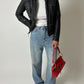 Leather fitted jacket | Black