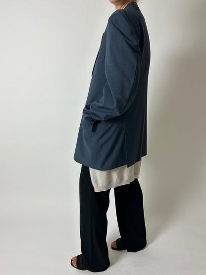 Relaxed fit blazer | Teal blue