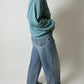 Wool blend v-neck sweater | Soft Turquoise