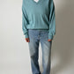 Wool blend v-neck sweater | Soft Turquoise
