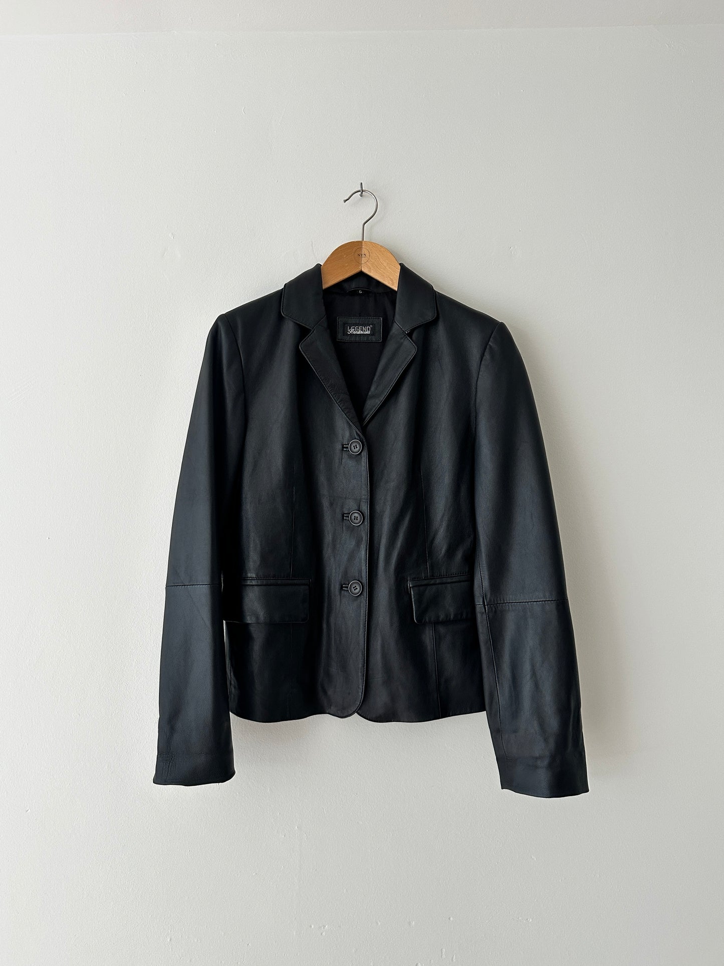 Leather blazer jacket| Black