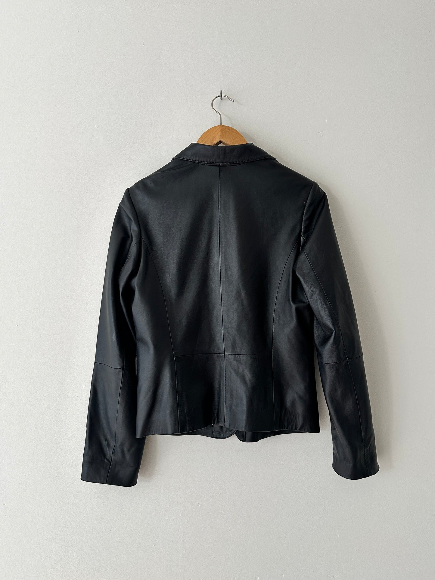 Leather blazer jacket| Black