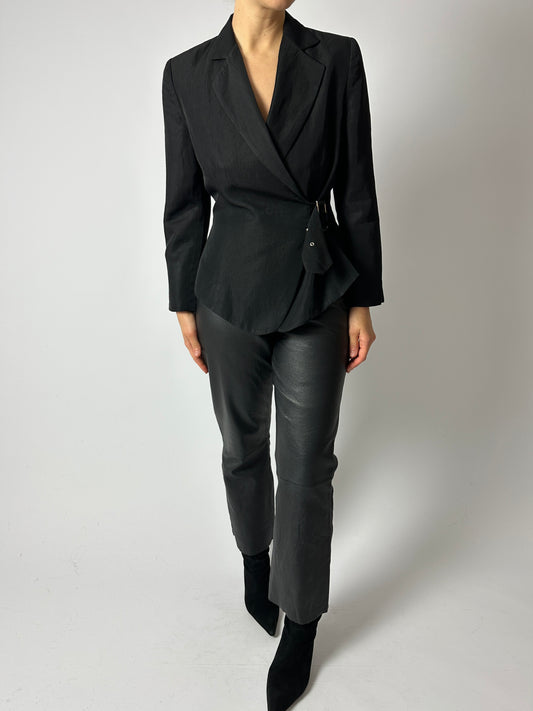 Fitted detailed blazer | Black