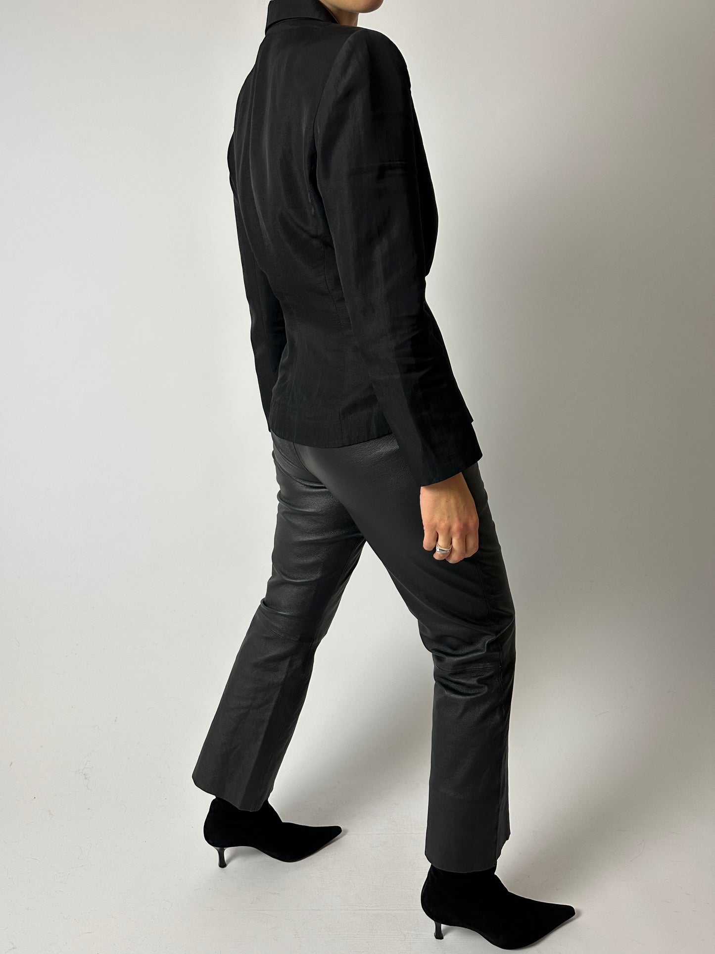 Fitted detailed blazer | Black