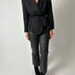 Fitted detailed blazer | Black