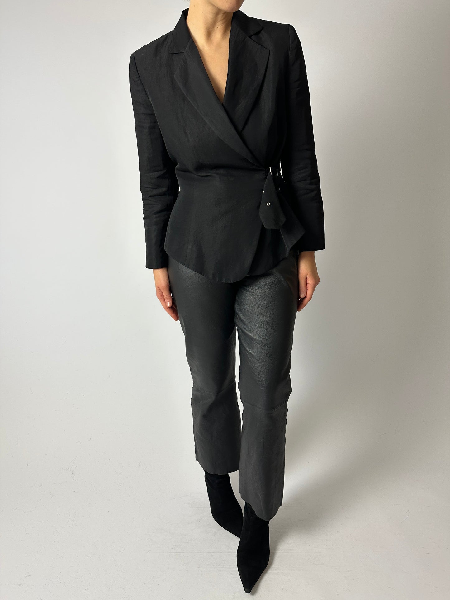 Fitted detailed blazer | Black