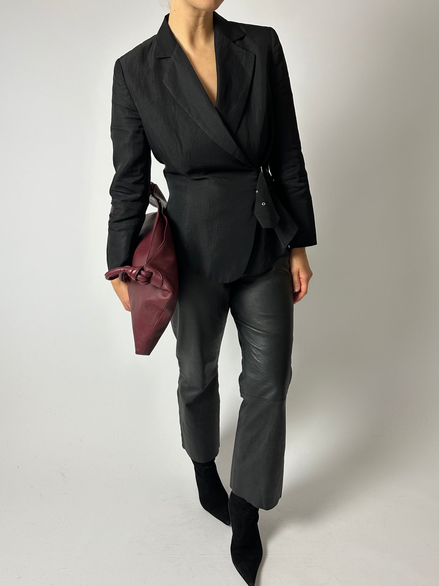 Fitted detailed blazer | Black