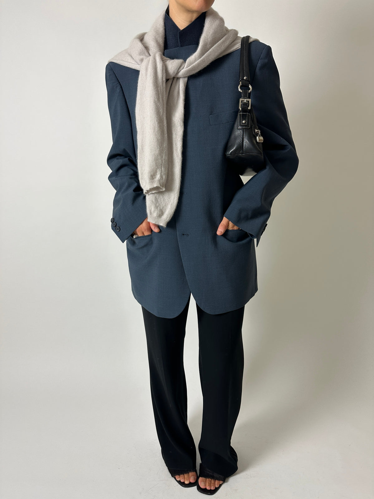 Relaxed fit blazer | Teal blue
