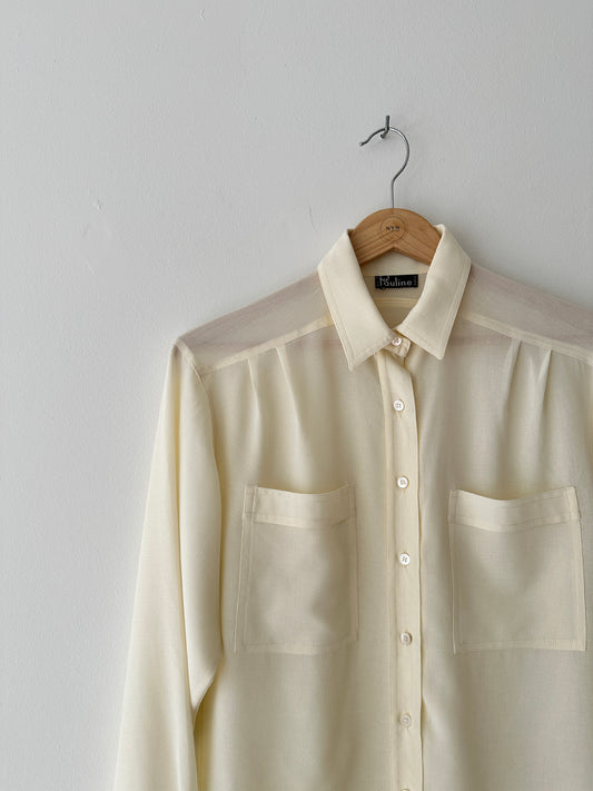 Sheer blouse | Soft ecru