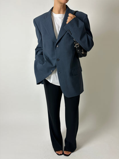 Relaxed fit blazer | Teal blue
