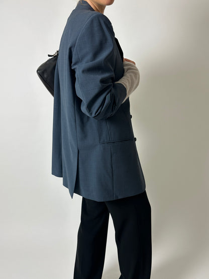 Relaxed fit blazer | Teal blue