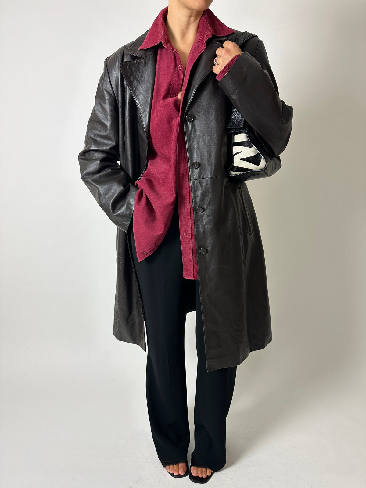 Fine-corduroy shirt | Burgundy