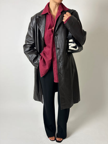 Fine-corduroy shirt | Burgundy