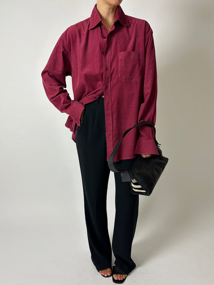Fine-corduroy shirt | Burgundy