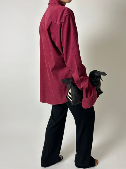 Fine-corduroy shirt | Burgundy