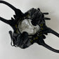 Leather pleated hand bag | Black
