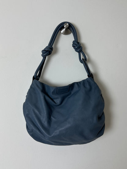 Leather shoulder bag | Steel blue