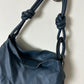 Leather shoulder bag | Steel blue