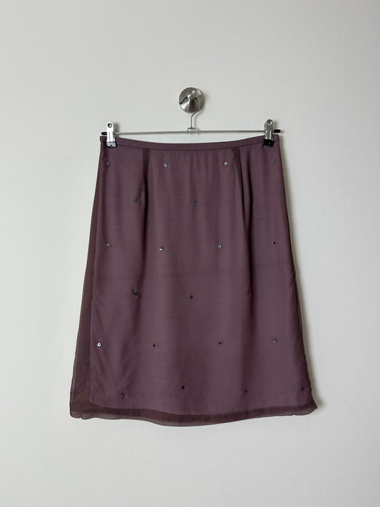 Sheer midi skirt | Mauve