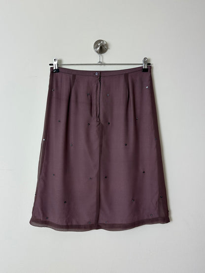 Sheer midi skirt | Mauve