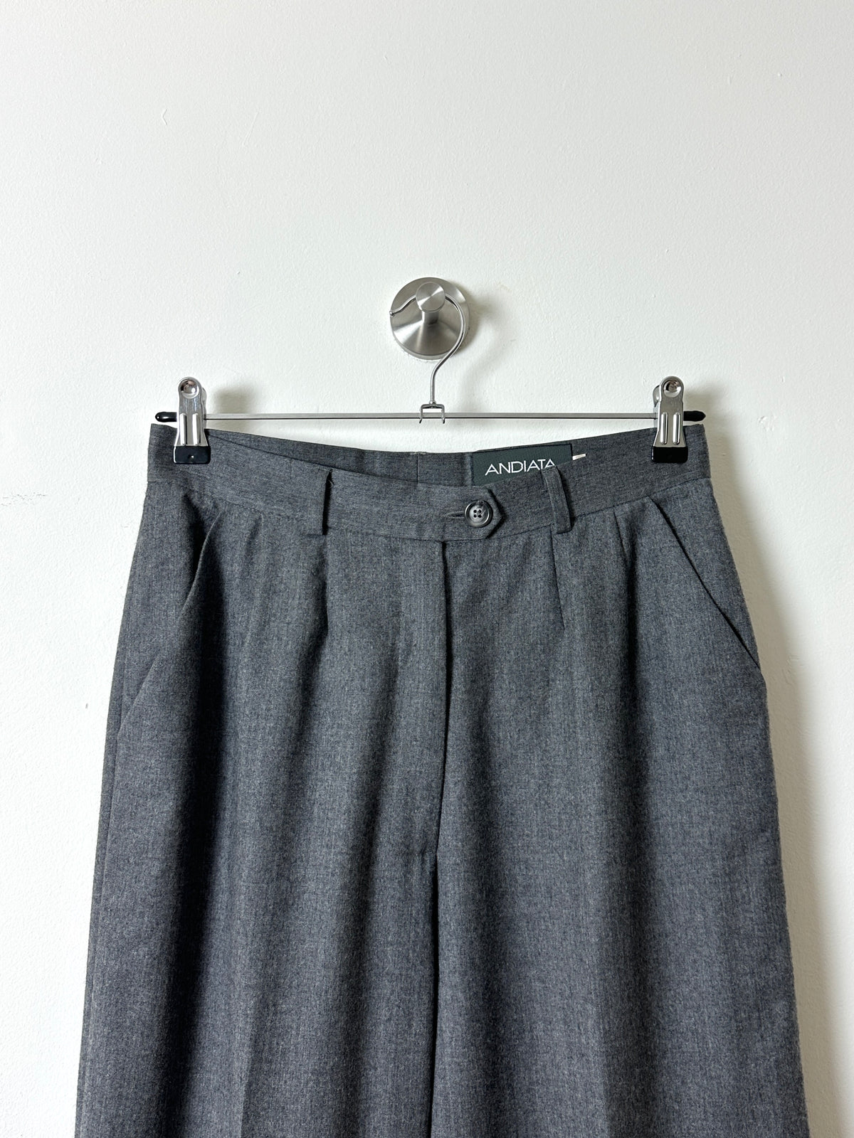 Wool high waist trousers | Grey