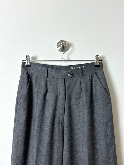 Wool high waist trousers | Grey