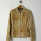 Leather fitted jacket | Sand