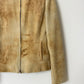 Leather fitted jacket | Sand