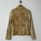 Leather fitted jacket | Sand