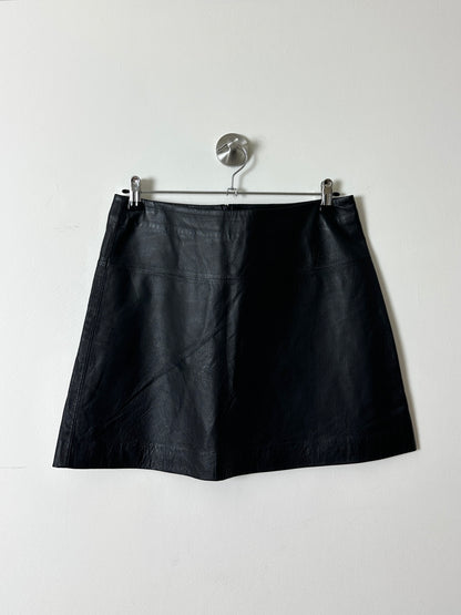 Leather mini skirt | Black