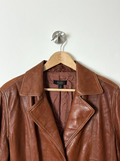 Arma Leather jacket | Chestnut