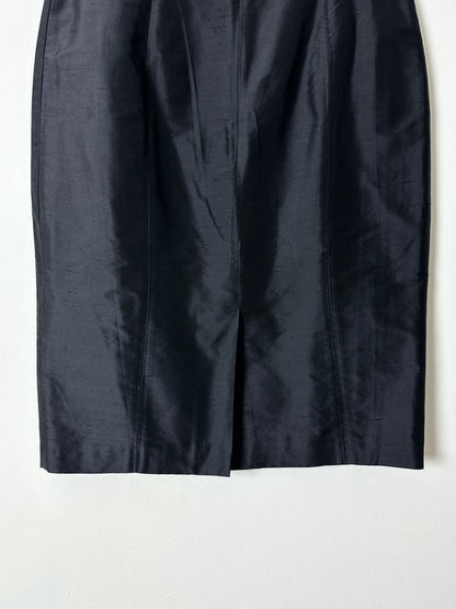 Silk pencil skirt | Black