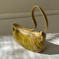 Leather mini shoulder bag | Honey Lime