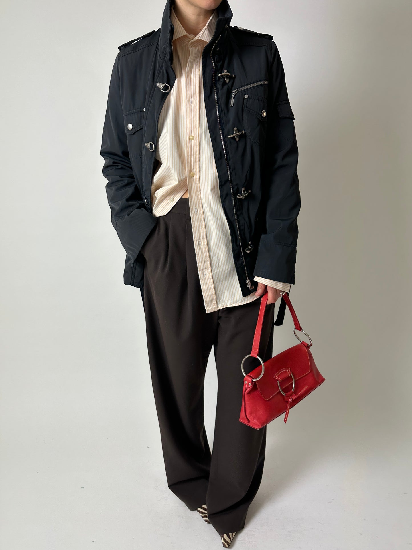 High neck zip jacket | Black