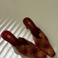 Leather woven mules | Red / Beige