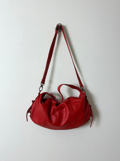 Leather shoulder bag | Red