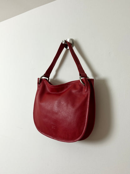 Leather shoulder bag | Red