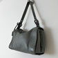 Snake embossed leather bag | Slade grey