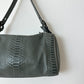 Snake embossed leather bag | Slade grey