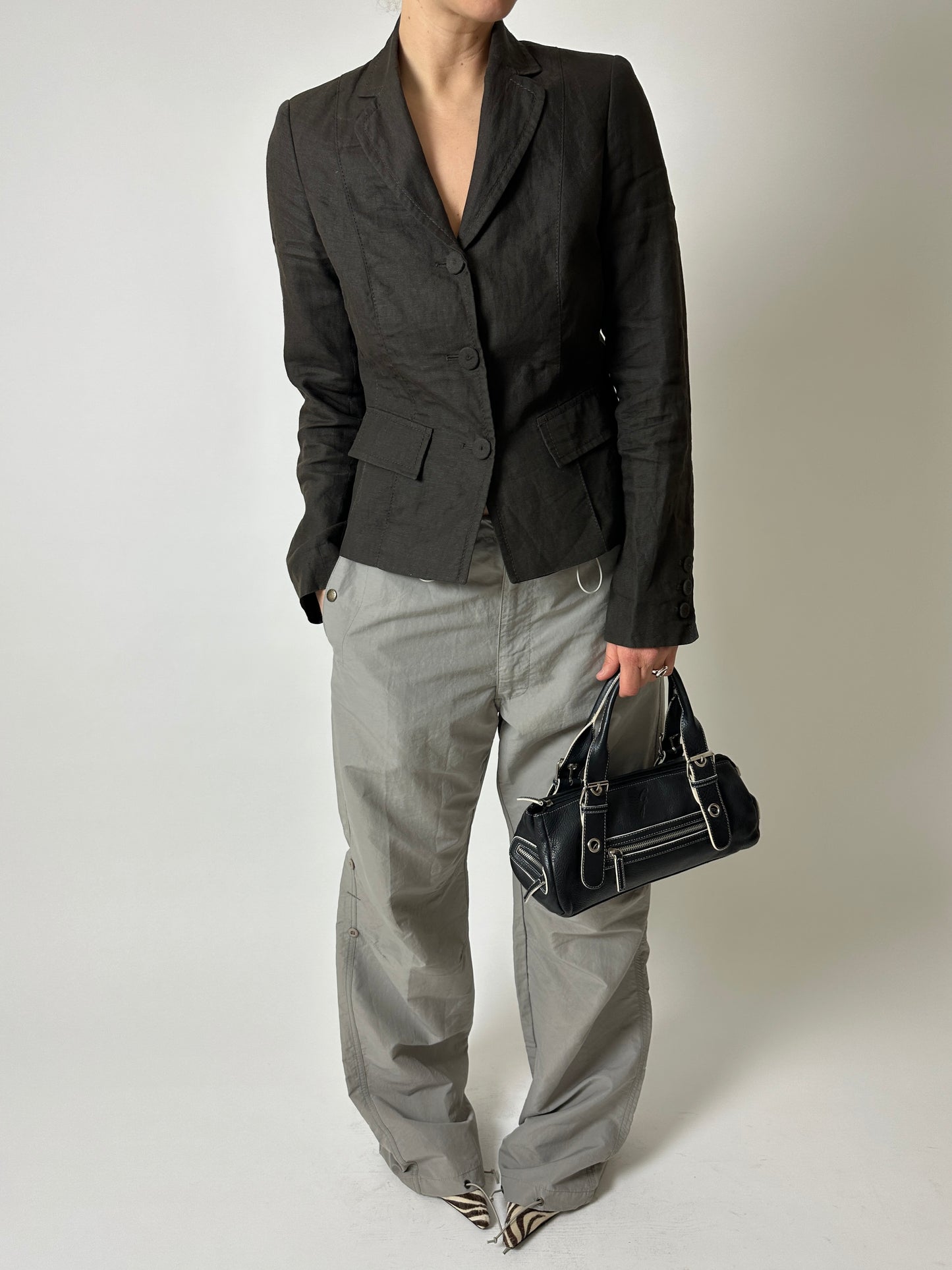 Fitted blazer | Dark brown