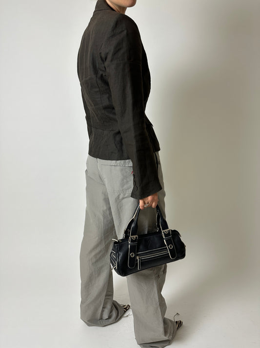 Fitted blazer | Dark brown
